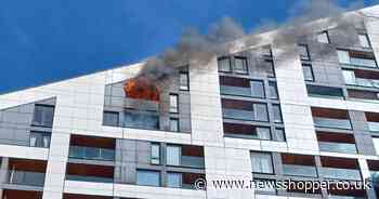 'Avoid area' warning as plumes of smoke billow into sky in fire at Bromley flats