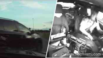 WATCH: Dashcam video shows FHP trooper stop suspected carjacker during Miami Beach chase