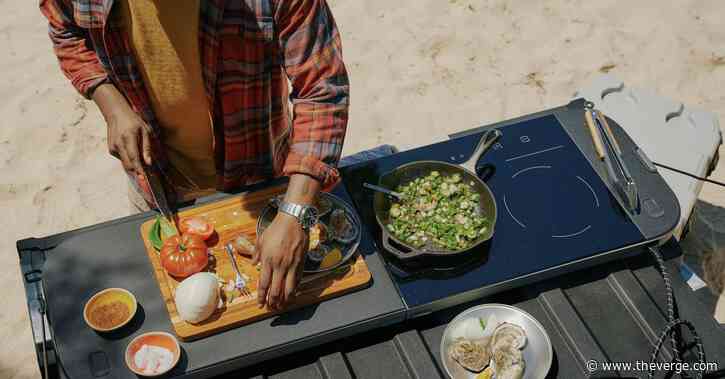 Rivian’s new fold-and-stow electric kitchen lets you cook atop your tailgate