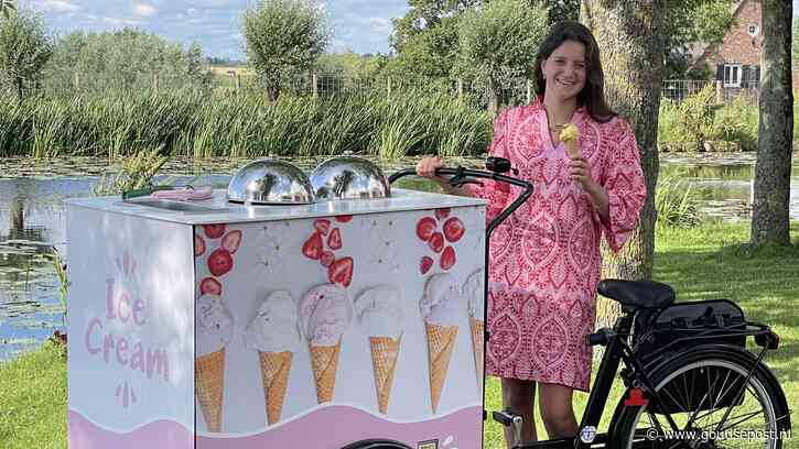 Joëlle (15) rijdt met haar eigen ijscokar door de regio: 'Op zondag eten we zelf de restjes'