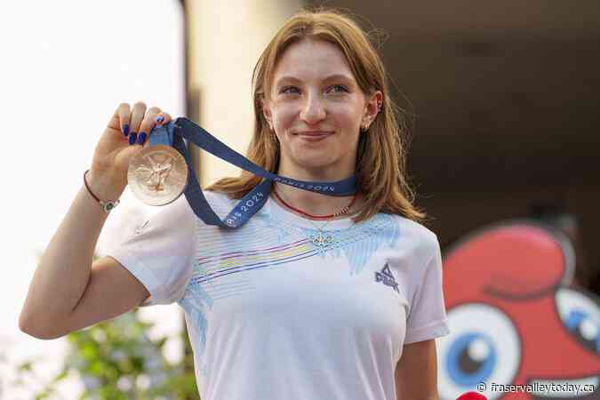 Romanian gymnast Ana Barbosu presented Olympic bronze medal first awarded to American Jordan Chiles