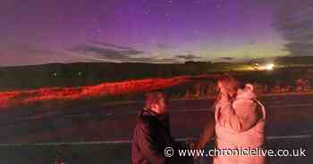 North Tyneside couple get engaged under Northern Lights and meteor shower in Northumberland National Park