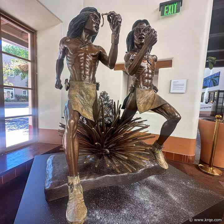 Tesuque Pueblo runners statue on display at Santa Fe Convention Center