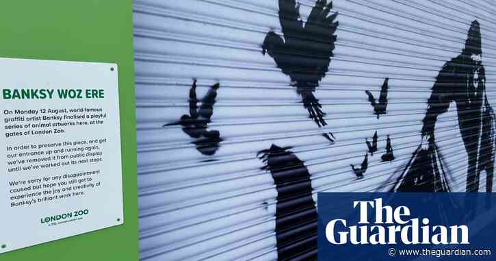 Final artwork in Banksy animal series removed by London Zoo