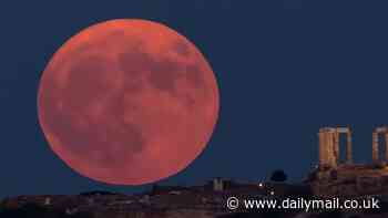 The supermoon has arrived! Star gazers across Europe left delighted after 'rare' blue lunar