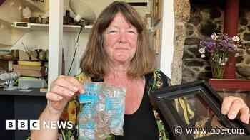 Crisp packet from 1970s blew into Sennen garden