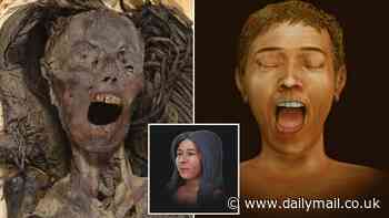 True face of the 'Screaming Mummy' is revealed: Scientists reconstruct the profile of an Egyptian woman who died screeching in agony 3,500 years ago - before her body was embalmed with her mouth still wide open