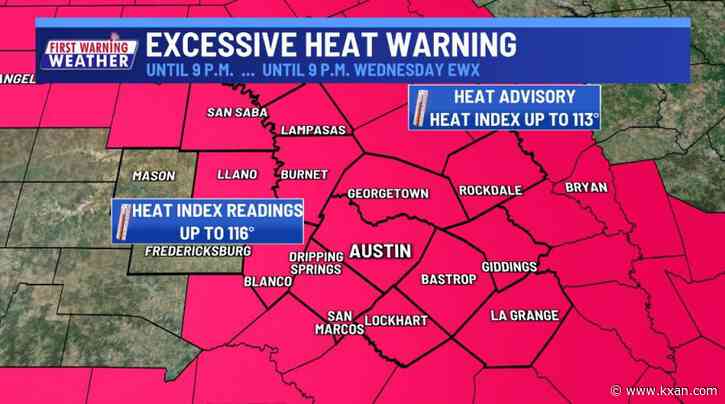 Possible heat records this afternoon and Wednesday afternoon