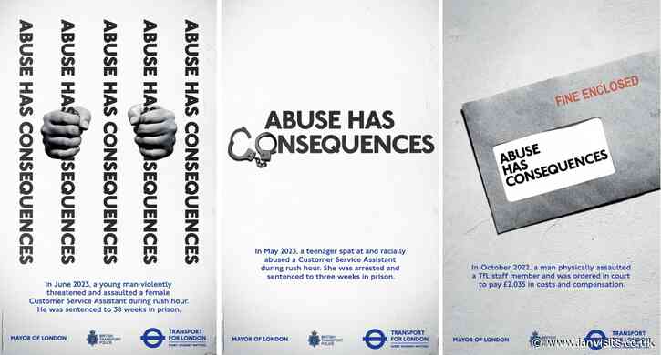 TfL’s new campaign against abuse of transport staff highlights prison sentences