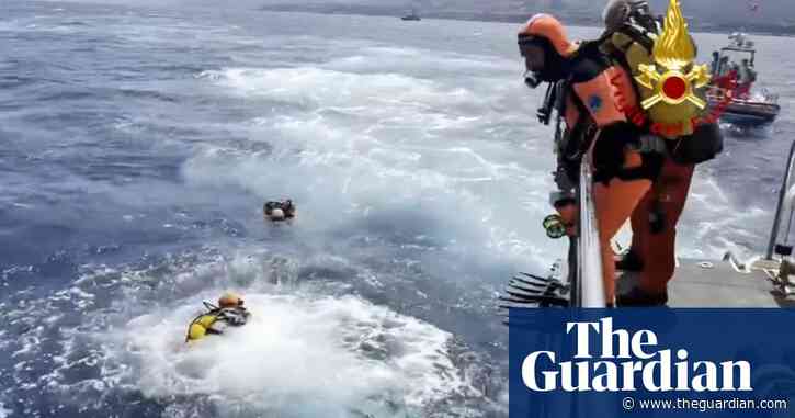 Sicily: divers launch fresh search for six missing after yacht capsized – video report