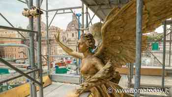 Vittoriano, tornano a splendere il pennone di Gaetano Vannicola e la Vittoria alata di Edoardo Rubino