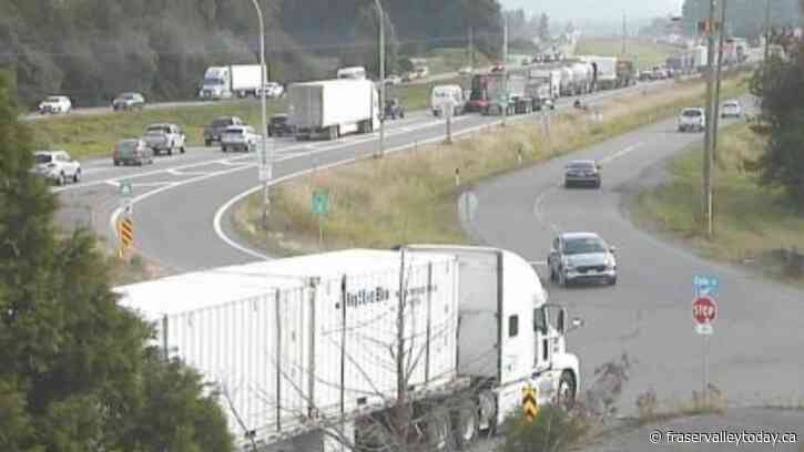 Highway 1 closed e/b west of Chilliwack due to vehicle incident