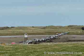 Huge delays on Holy Island Causeway as tide rises after tractor collides with level crossing barrier