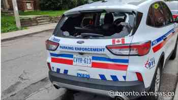 Police search for man who allegedly 'shattered' Toronto parking enforcement cruiser window, stole equipment