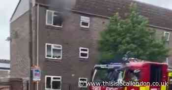 Flat partly destroyed in fire near train station