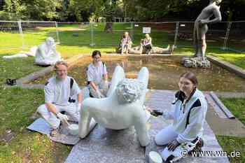 Nach Graffiti-Attacken: Azubis restaurieren Eisenman-Brunnen