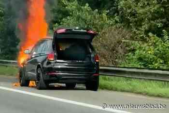 Auto vat vuur op E314 in Lummen