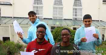 Three sets of twins at Newcastle school celebrate top grades on GCSE results day