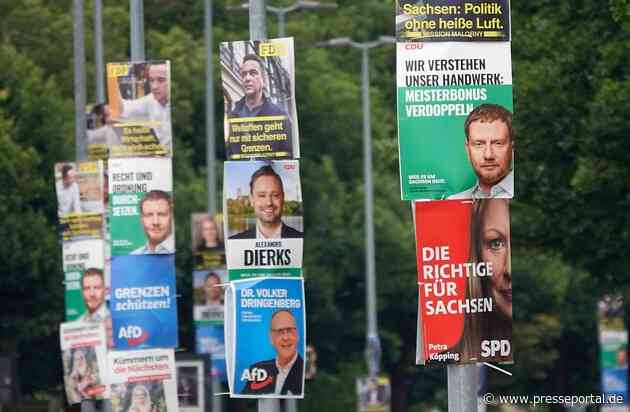 +++ Achtung Sperrfrist (Print, Radio und Online): 18.00 Uhr +++ARD-Vorwahlbefragung Sachsen: Knappes Rennen zwischen CDU und AfD