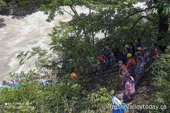 Several injured or missing after a bus carrying dozens of Indian pilgrims drives off a Nepal highway