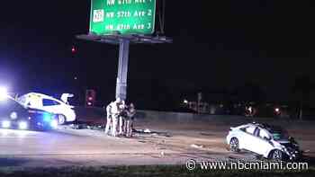 Woman killed in wrong-way crash on Palmetto Expressway in Miami Lakes