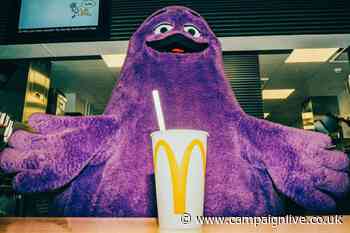 Grimace gatecrashes McDonald’s 50th birthday