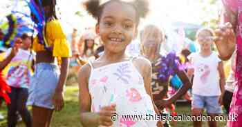 Carnival crowds enjoy Caribbean-style costumes and steelpan music