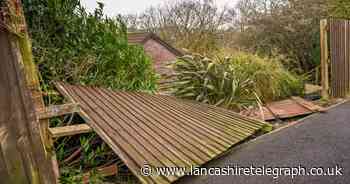 Who is responsible for repairing a damaged garden fence after a storm in the UK?