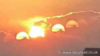 People baffled as optical illusion-like pattern appears in sky where people can see seven suns