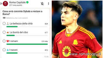 "Perché Dybala è rimasto alla Roma?": il sondaggio del Comune su WhatsApp fa scoppiare la polemica