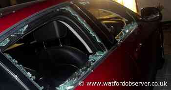 Cars smashed after family home targeted by thugs