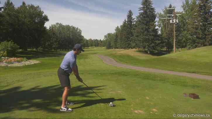 Calgary Flames forward Matt Coronato tees it up for charity at the Calgary Italian Open