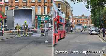 Busy south east London road closed as firefighters tackle lorry blaze
