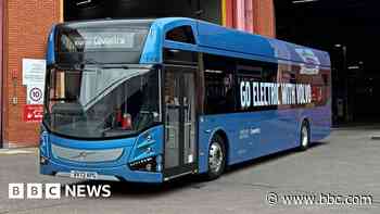 Single-decker electric bus trial in city