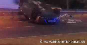 Four injured in crash after car flips on A127 near Gallows Corner