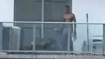 Video appears to show man abusing dog on balcony in downtown Miami