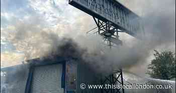 Pictures show thick smoke as fire on industrial estate causes traffic delays