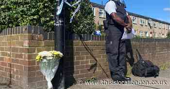 Flowers left in quiet street after 'man in wheelchair' stabbed to death