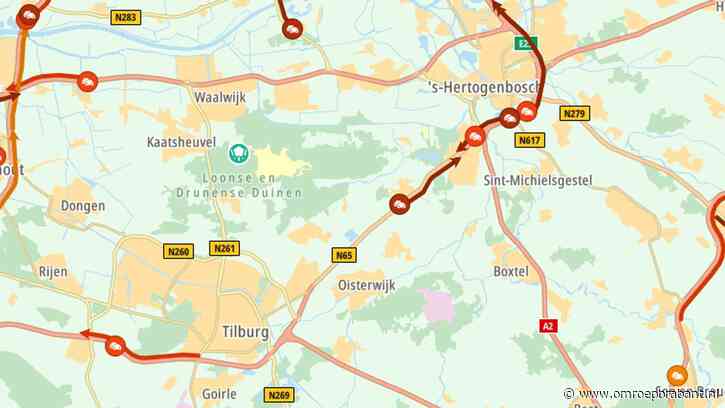 A65 en N65 helemaal dicht door ongeluk bij knooppunt Vught