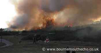 Night Air undisrupted by heath fire on seafront cliff