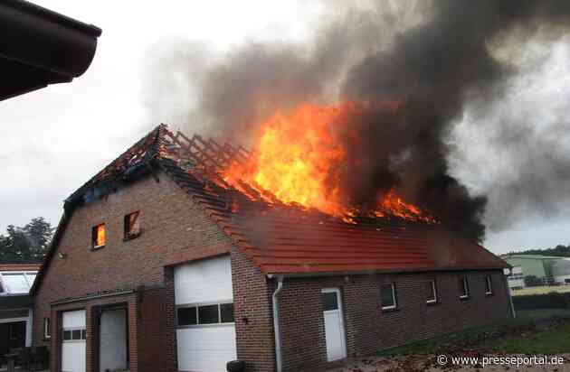 POL-OL: +++Pressemitteilung des Polizeikommissariates Bad Zwischenahn: Altes Hofgebäude mit Werkstatt in Edewecht-Portsloge brennt völlig ab+++