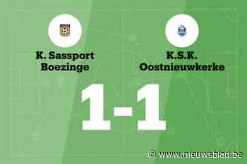 KSK Oostnieuwkerke speelt gelijk tegen Sassport Boezinge