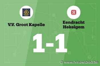 Hekelgem B speelt gelijk tegen VV Groot Kapelle