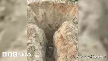 Beach danger warning after 6ft hole dug in sand