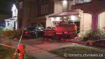 Driver sent a hospital after truck crashes into home in Scarborough