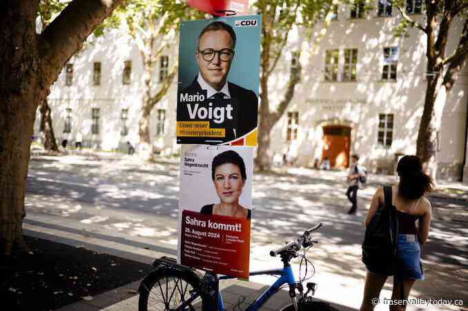 German exit polls show far-right party leading in one state election and close second in another