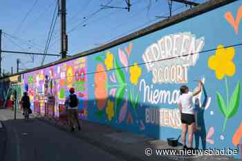 Antwerpse artiesten versieren muur bij Park Spoor Noord met kleurrijke schilderijen: “Iedereen kan zich herkennen in de uiteenlopende figuurtjes”
