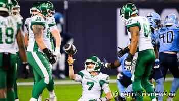 Bombers topple Roughriders 35-33 in 59th Annual Labour Day Classic