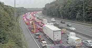 Milk spilt all over M25 as 'serious' crash injures two