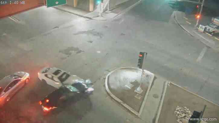 VIDEO: Suspect flees from multiple car crash in Albuquerque